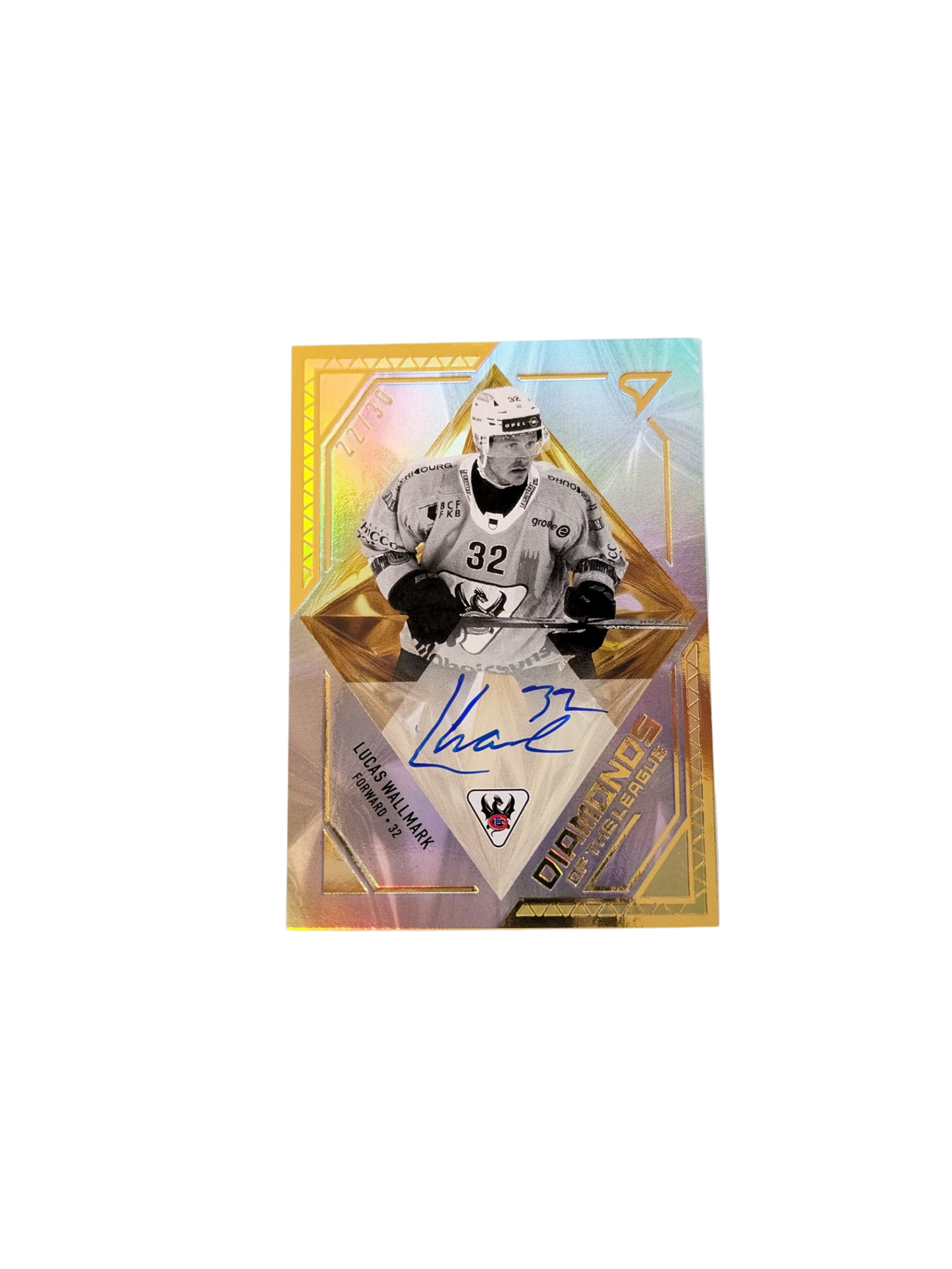 2026 SportZoo National League Diamonds Fribourg Gottéron Lucas Wallmark 22/30 Auto card