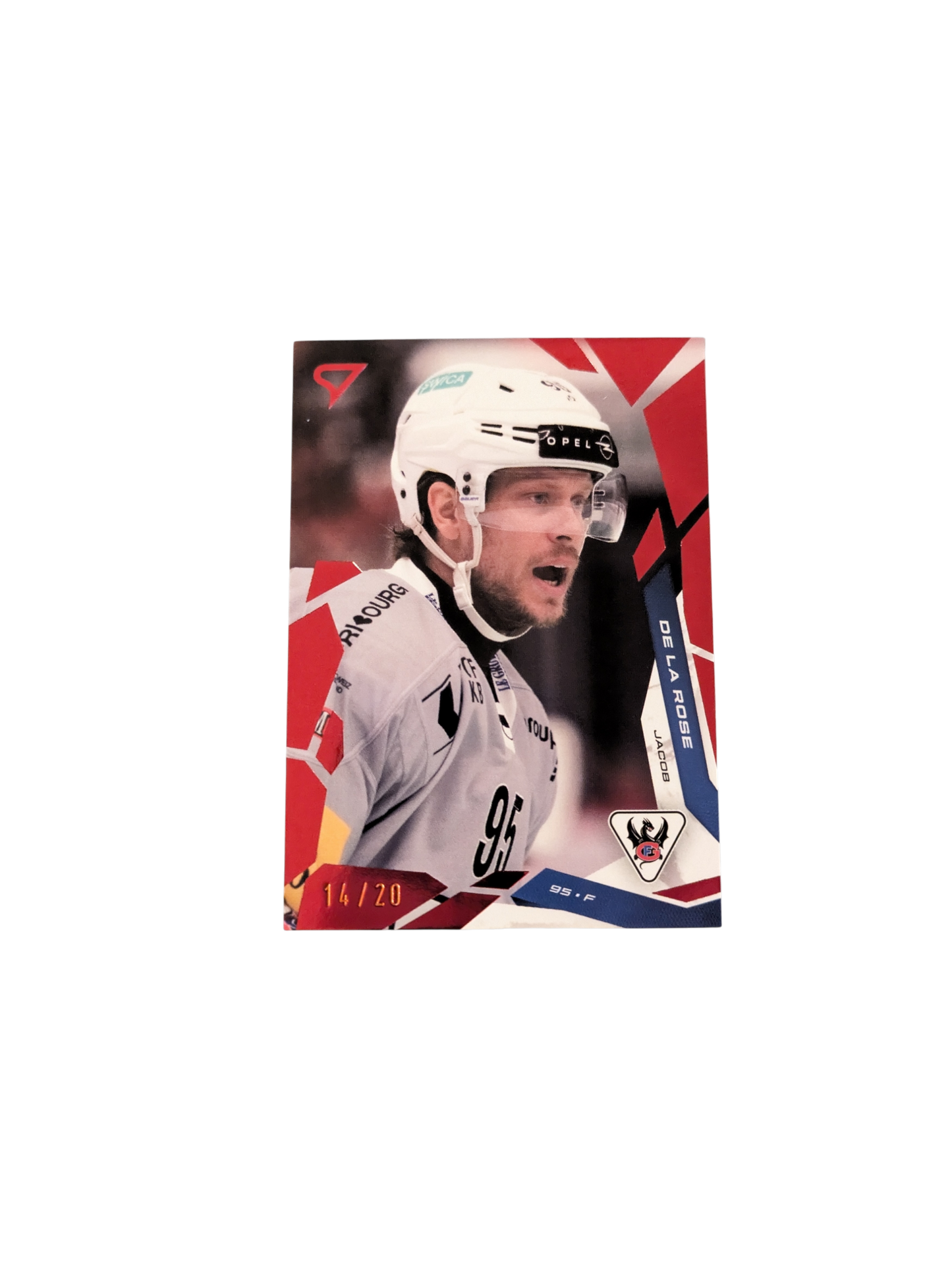 2026 SportZoo National League Fribourg Gottéron Jacob de la Rose 14/20 Red card