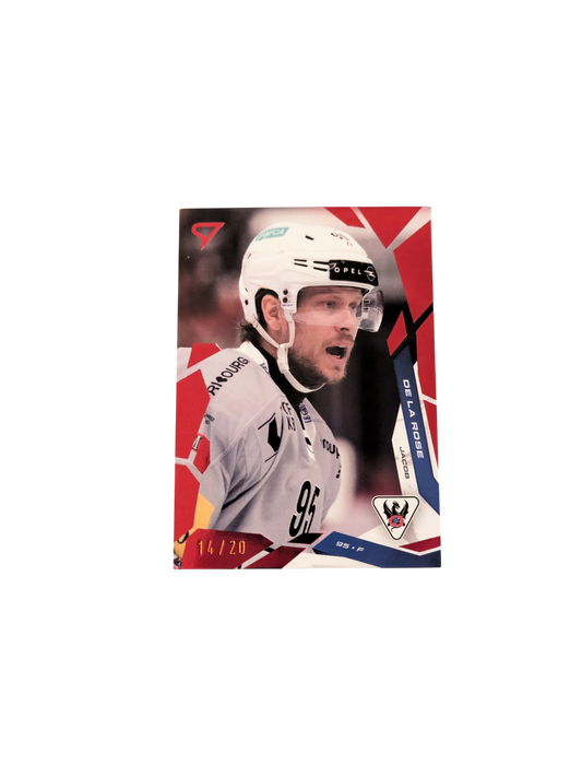 2026 SportZoo National League Fribourg Gottéron Jacob de la Rose 14/20 Red card