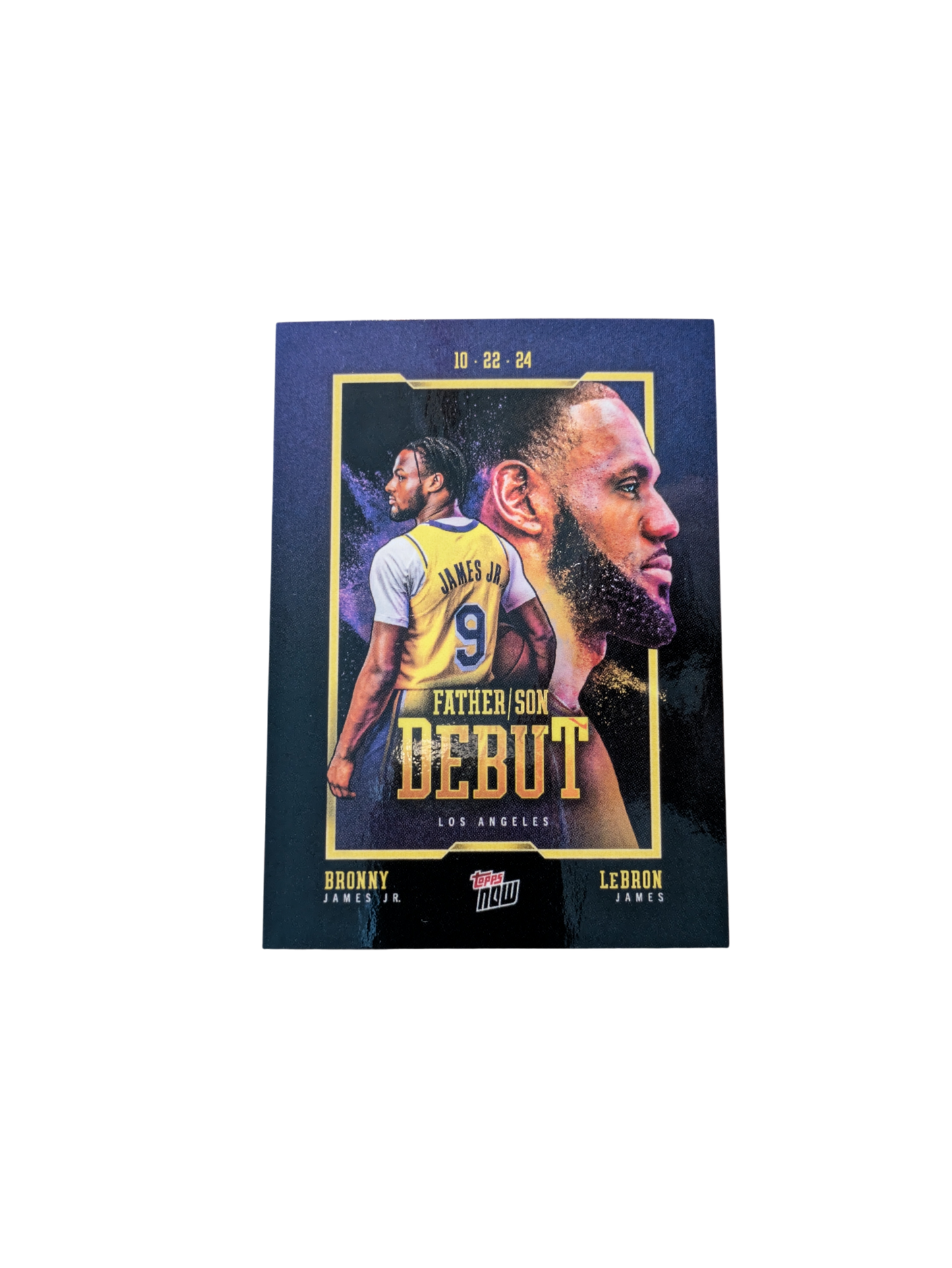 2024 Topps Now Los Angeles Lakers Father Son Debut LeBron & Bronny James card