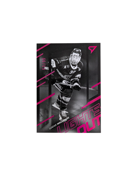 2025-26 SportZoo National League Fribourg-Gottéron Lucas Wallmark Lights Out Pink 60/99 card