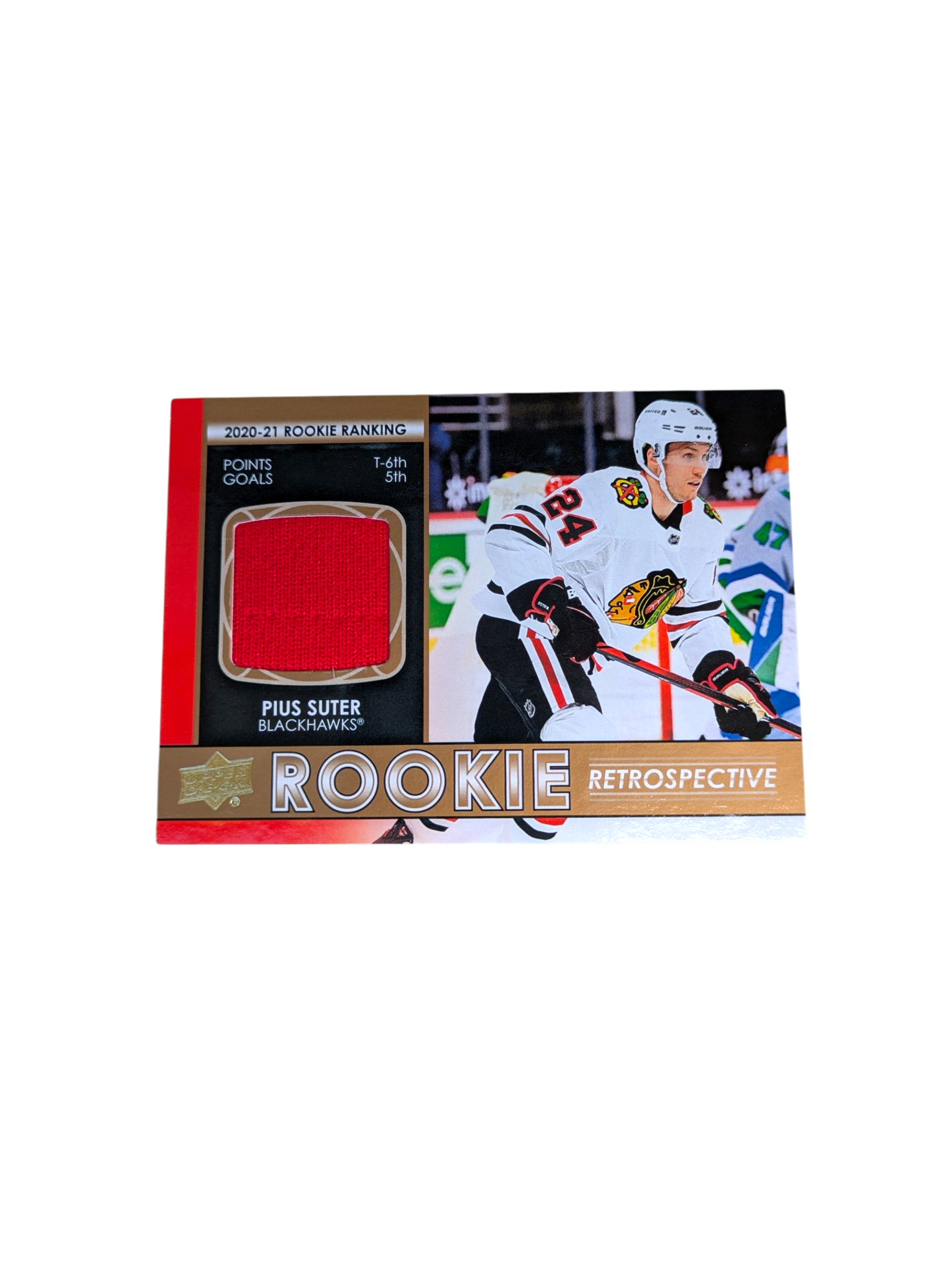 2021-22 Upper Deck Rookie Retrospective Chicago Blackhawks Pius Suter Patch card