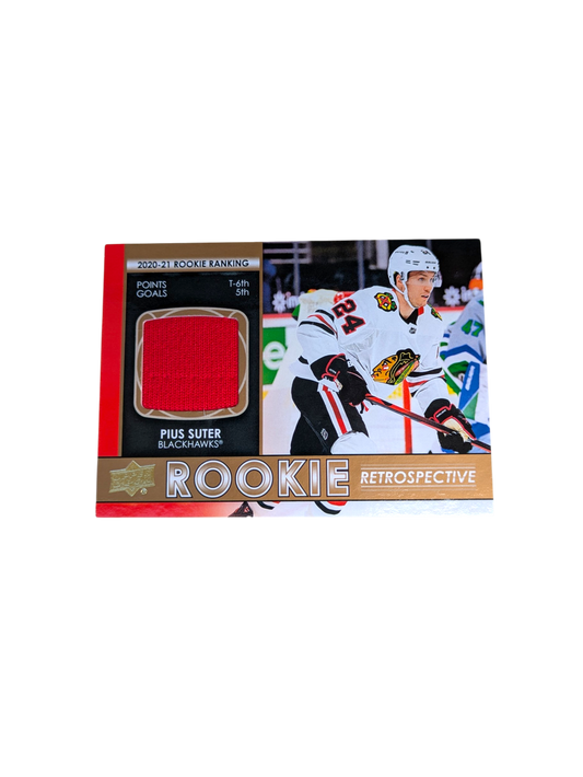 2021-22 Upper Deck Rookie Retrospective Chicago Blackhawks Pius Suter Patch card