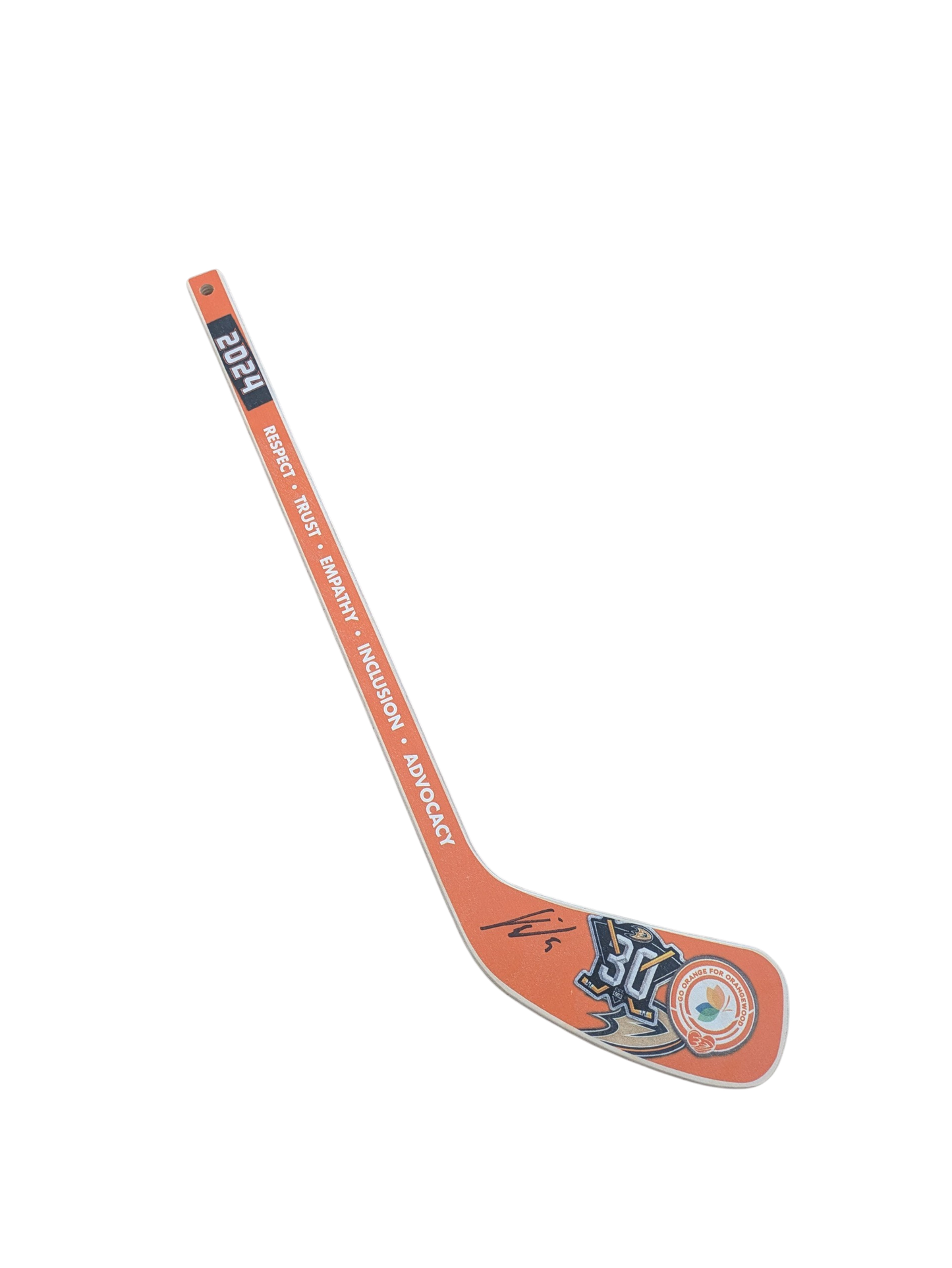 2024 Mini Wood Hockey Stick Anaheim Ducks signed by Urho Vaakanainen