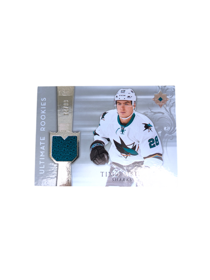2017 Upper Deck Ultimate Collection San Jose Sharks Timo Meier Patch 74/99 card