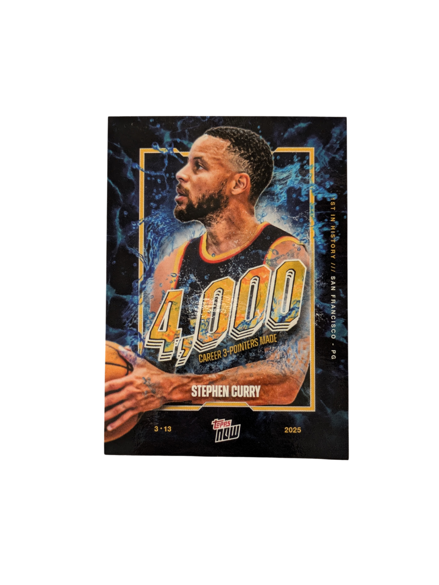 2025 Topps Now Golden State Warriors Stephen Curry 4000 3 Points card