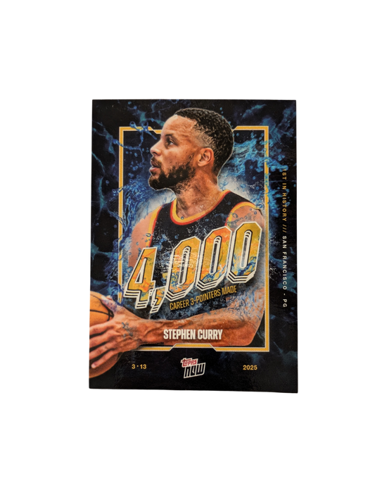 2025 Topps Now Golden State Warriors Stephen Curry 4000 3 Points card