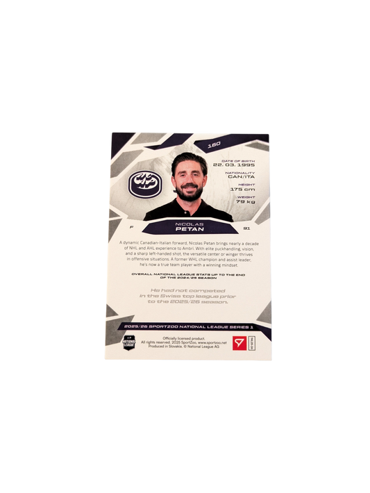 2026 SportZoo National League Ambri Piotta NIcolas Petan Gold 07/10 card
