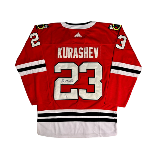 Chicago Blackhawks Philipp Kurashev NHL signed Jersey