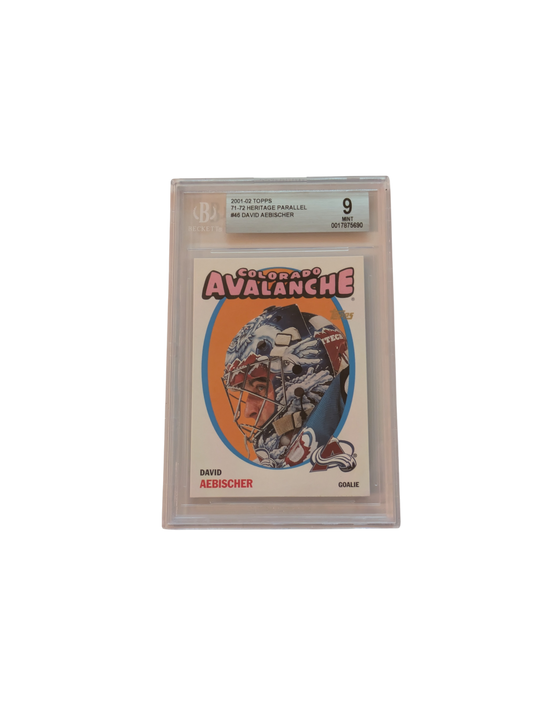 2001 Topps Heritage Parallel David Aebischer #46 Beckett card
