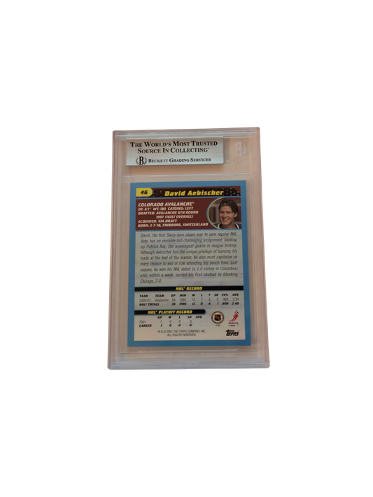 2001 Topps Heritage Parallel David Aebischer #46 Beckett card