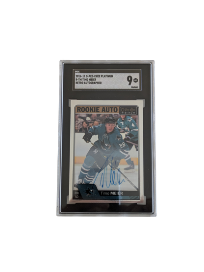2016 Upper Deck O-Pee-Chee Platinum Timo Meier SGC Auto Rookie Card
