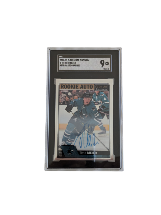 2016 Upper Deck O-Pee-Chee Platinum Timo Meier SGC Auto Rookie Card