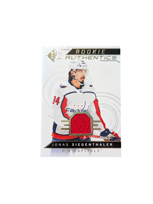 2018 Upper Deck Rookie Authentics Washington Capials Jonas Siegenthaler Patch card
