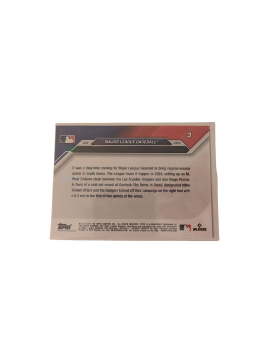 2024 Topps Now Los Angeles Dodgers MLB World Tour Seoul Series Card