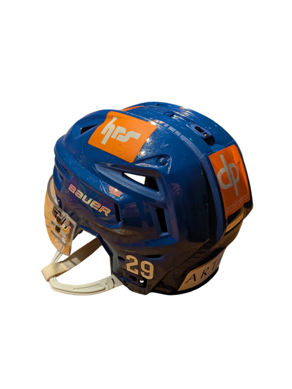2024-25 ZSC Lions Game Worn Hockey Helmet of Daniil Ustinkov