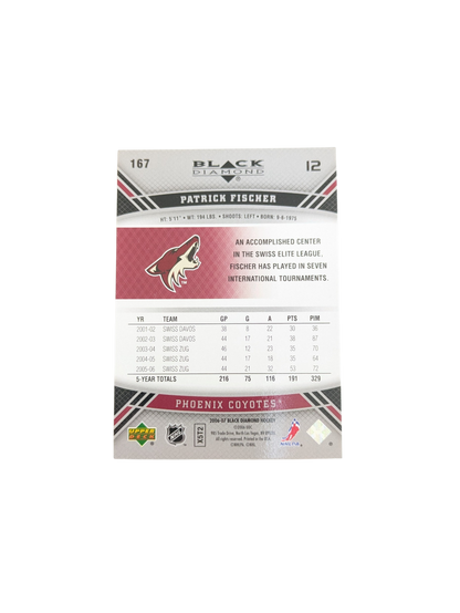 2006-07 Upper Deck Black Diamond Phoenix Coyotes Patrick Fischer #167 card