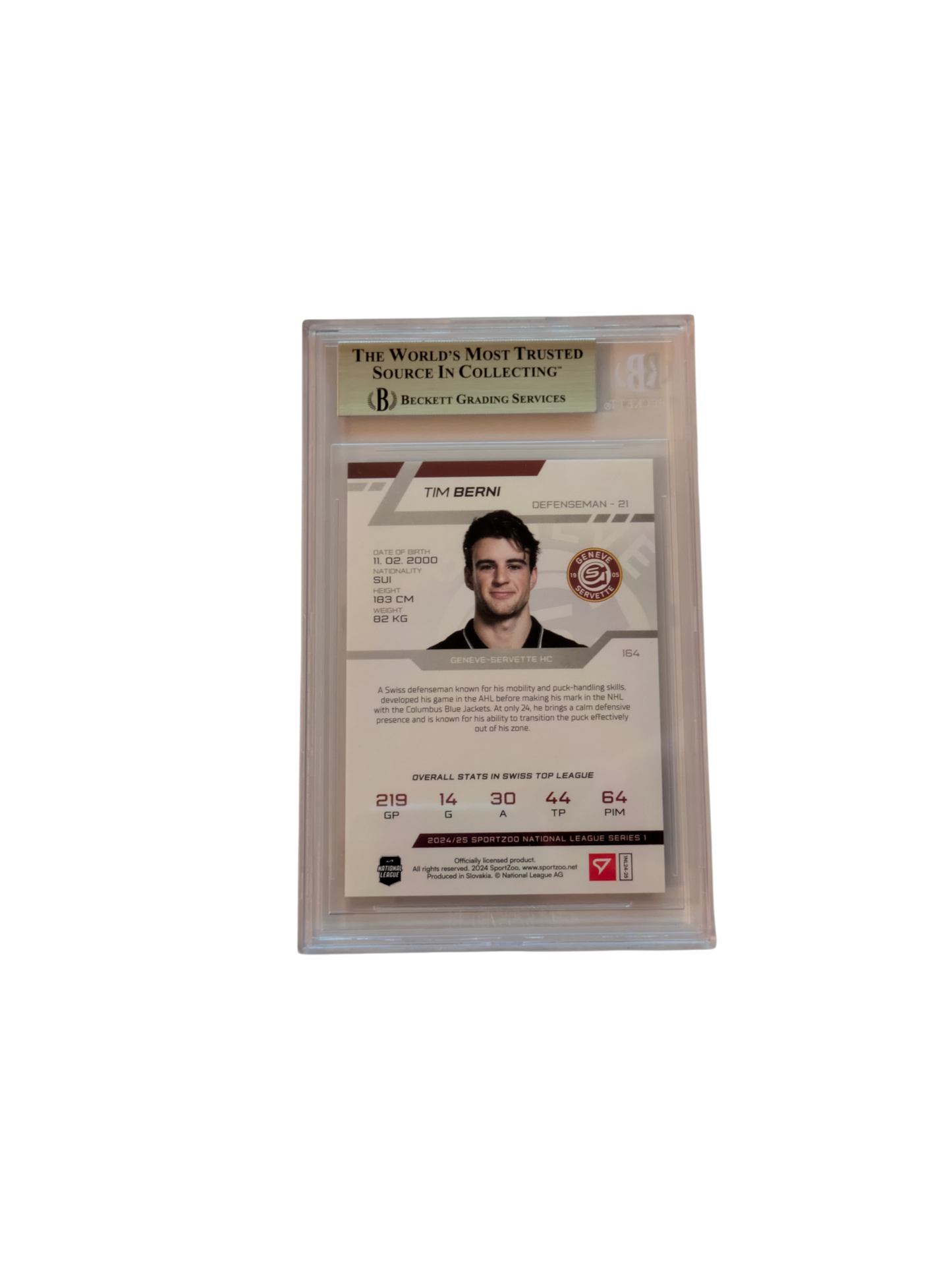 2025 SportZoo National League Tim Berni #164 Beckett card