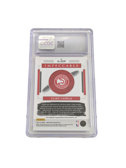 2021 Panini Impeccable Illustruous Ink Clint Capela 74/99 Auto Card CGC 9