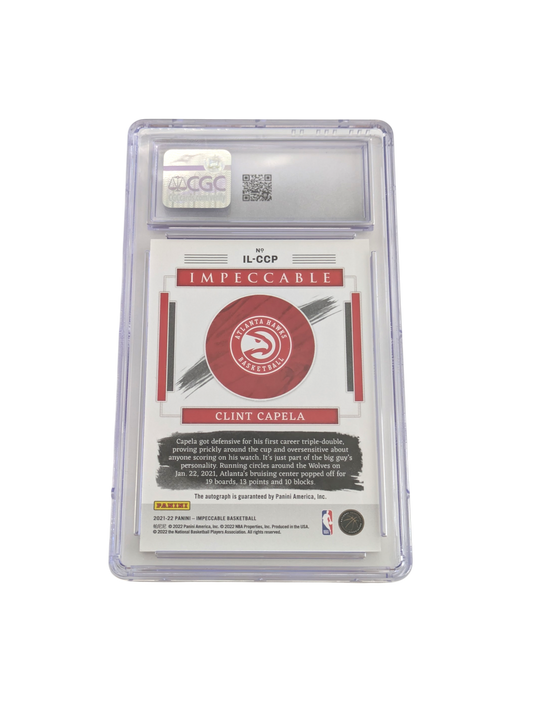 2021 Panini Impeccable Illustruous Ink Clint Capela 74/99 Auto Card CGC 9