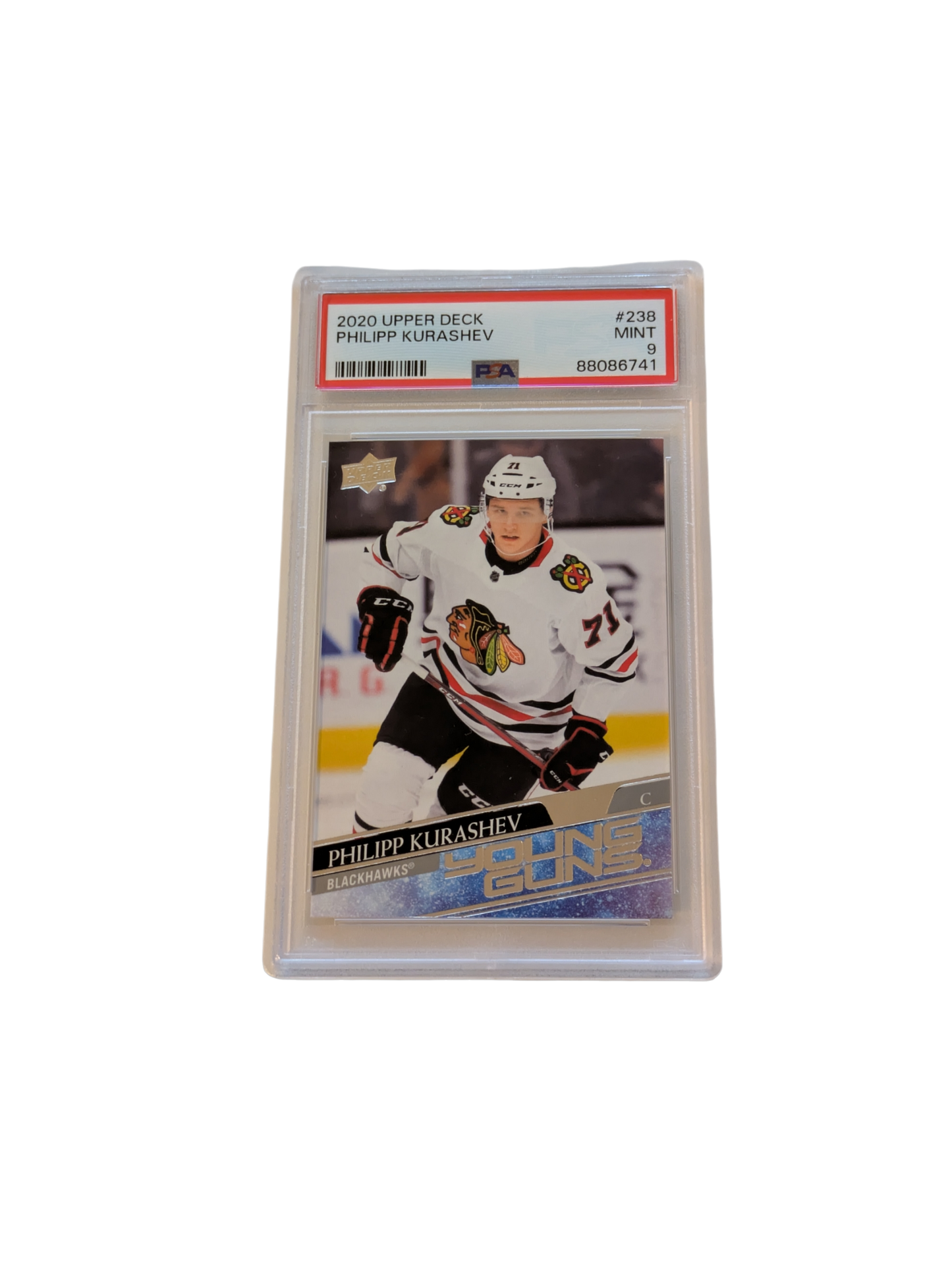 2020 Upper Deck Young Guns Chicago Blackhawks Philipp Kurashev PSA Card