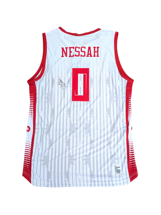 Switzerland National Team Dayan Nessah signed White Basketball Jersey