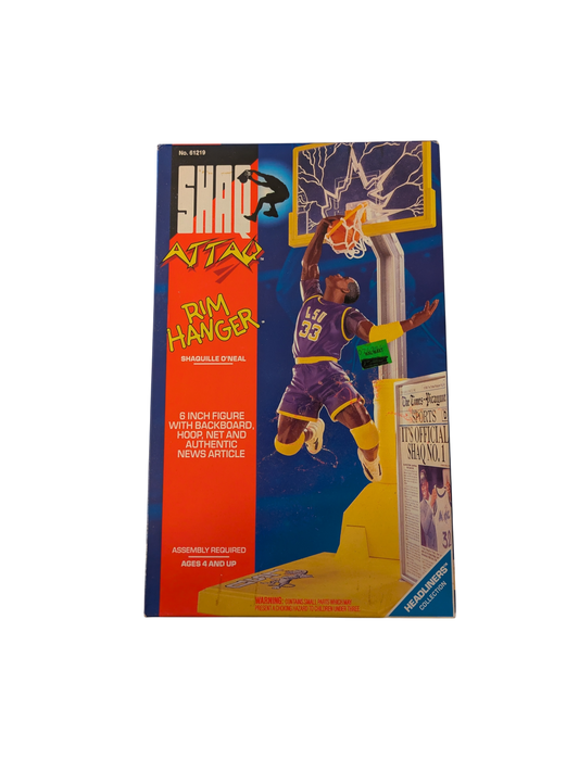 1993 Kenner Shaq Attaq LSU Shaquille O'Neal Rim Hanger Action Figure