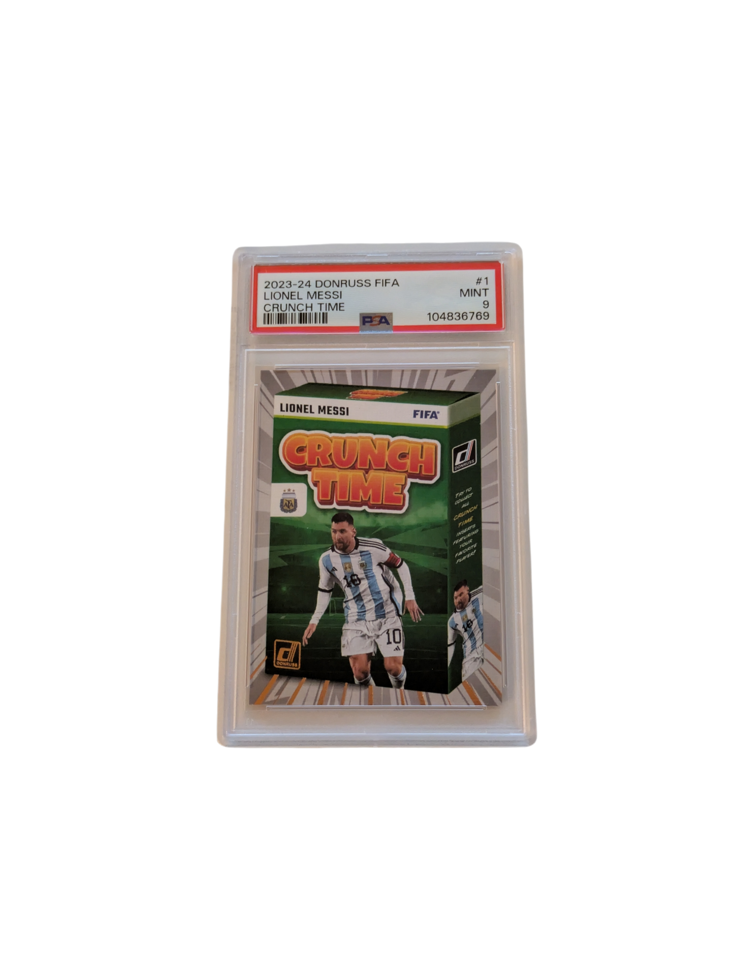 2023 Panini Donruss Lionel Messi Crunch Time PSA Card