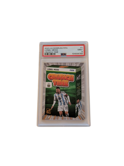 2023 Panini Donruss Lionel Messi Crunch Time PSA Card