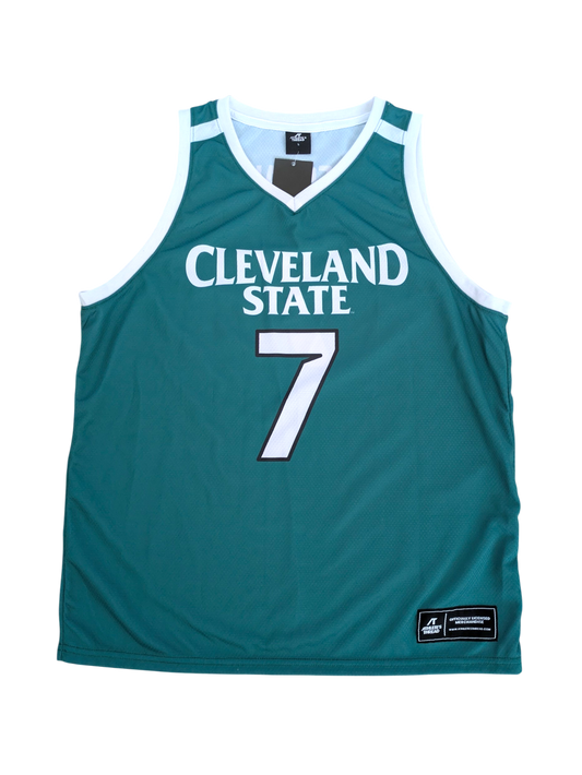Cleveland State Dayan Nessah NCAA signed Green Jersey