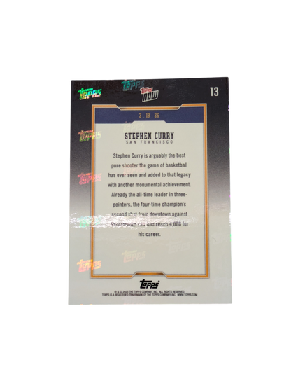 2025 Topps Now Golden State Warriors Stephen Curry 4000 3 Points card