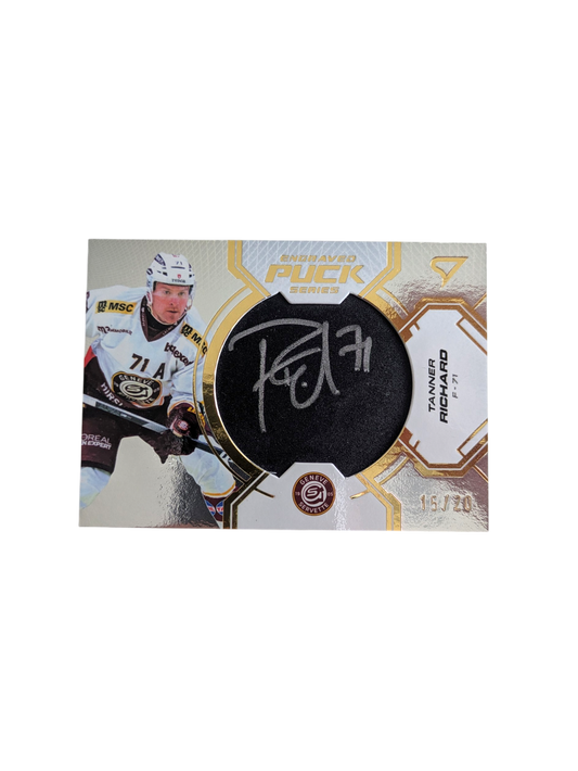 2025 SportZoo National League Series 2 GSHC Engraved Puck Tanner Richard 15/20 card
