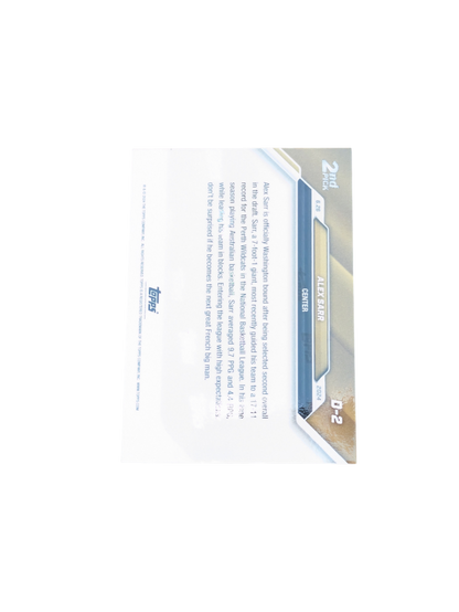 2025 Topps Now Washington Wizards Draft Pick 2 Alex Sarr Rookie card