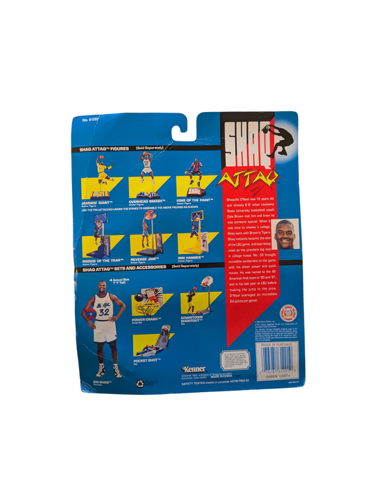 1993 Kenner Shaq Attaq LSU Shaquille O'Neal Jammin Giant Action Figure