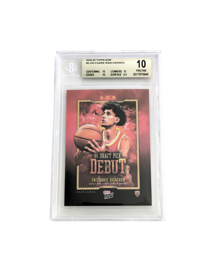 2024 Topps Now Zaccharie Risacher #1 Draft Pick Debut Beckett 10 Card