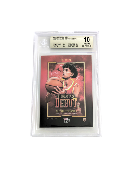 2024 Topps Now Zaccharie Risacher #1 Draft Pick Debut Beckett 10 Card