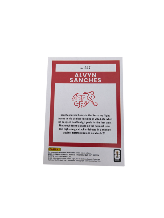 2025-26 Panini Donruss Road to World Cup Switzerland Alvyn Sanches #247 Rookie card