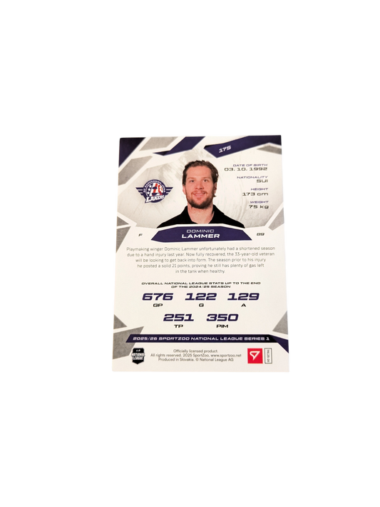 2026 SportZoo National League Rapperswil Dominic Lammer 17/20 Red card