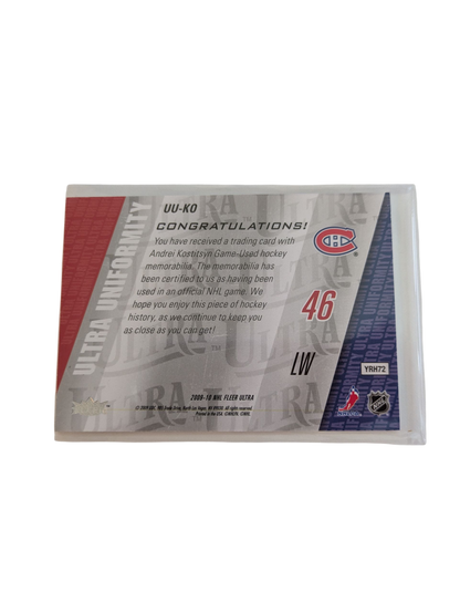 2009 Fleer Ultra Ultra Uniformity Montreal Canadiens Andrei Kostitsyn Patch Card