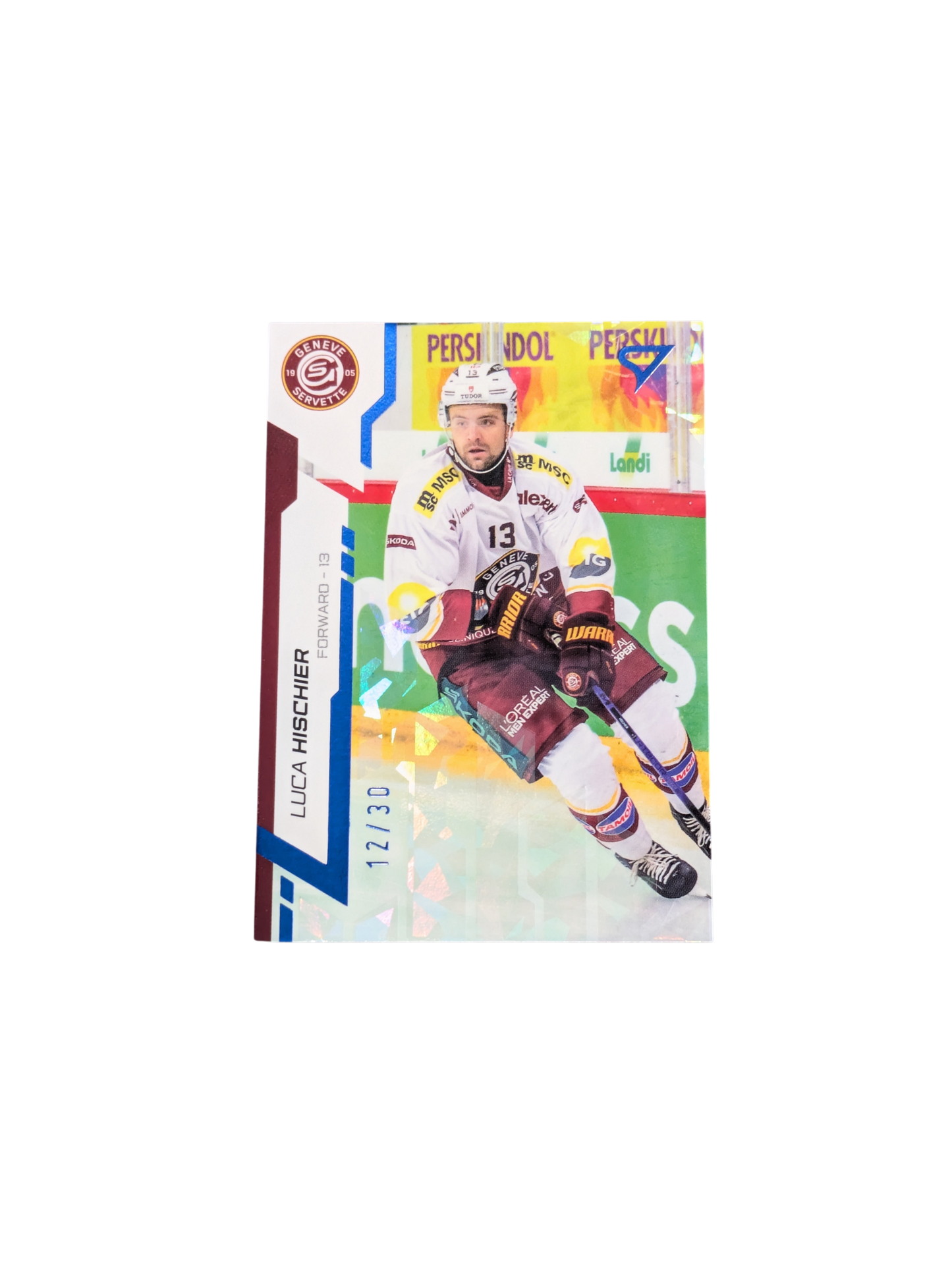 2025 SportZoo National League Genève Servette Luca Hischier 12/30 Blue card