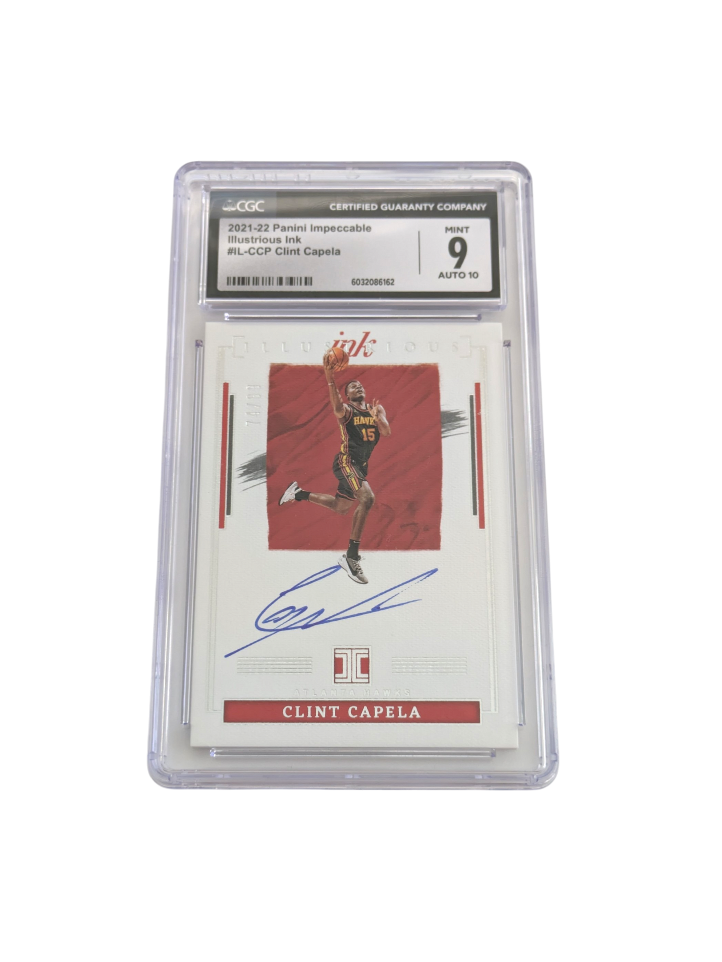 2021 Panini Impeccable Illustruous Ink Clint Capela 74/99 Auto Card CGC 9