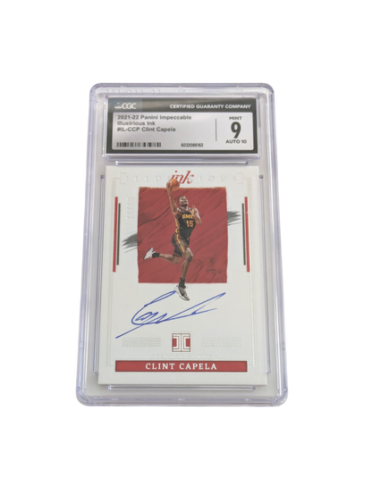 2021 Panini Impeccable Illustruous Ink Clint Capela 74/99 Auto Card CGC 9