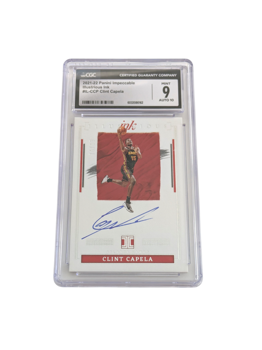 2021 Panini Impeccable Illustruous Ink Clint Capela 74/99 Auto Card CGC 9