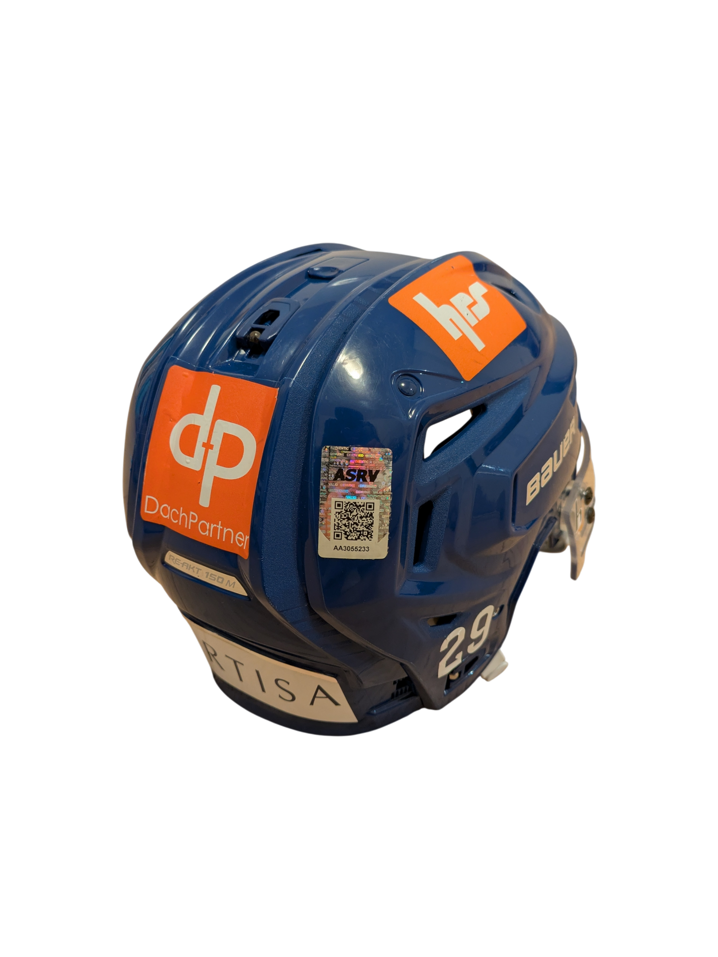 2024-25 ZSC Lions Game Worn Hockey Helmet of Daniil Ustinkov