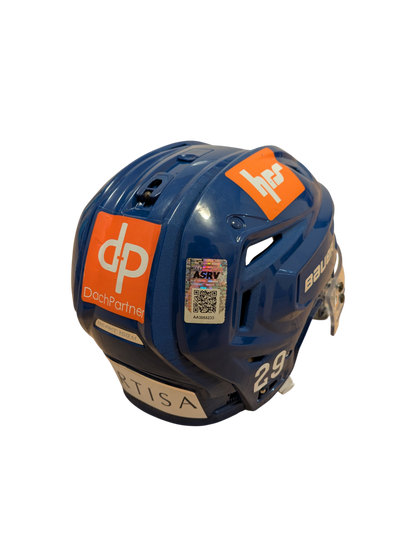 2024-25 ZSC Lions Game Worn Hockey Helmet of Daniil Ustinkov