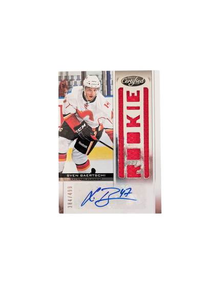 2013 Panini Certified Calgary Flames Sven Baertschi Auto & Patch Rookie card