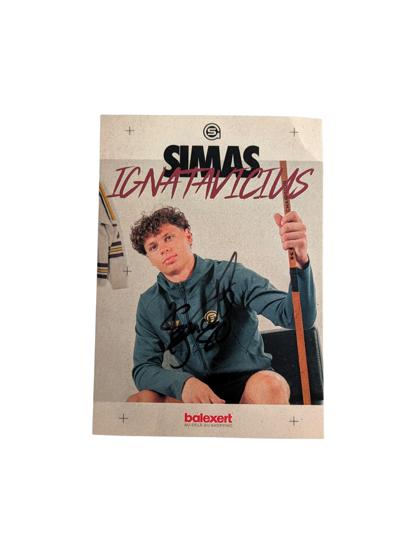 Genève Servette Hockey Club Rookie Postcard signed by Simas Ignatavicius (105x148mm)