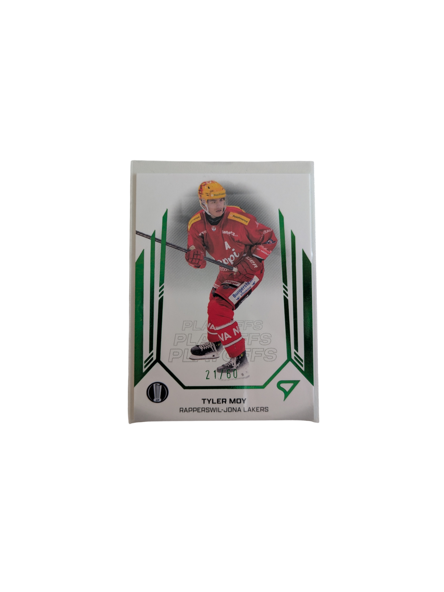 2025 SportZoo National League Playoffs Rapperswil Tyler Moy Base + 21/60 Green card
