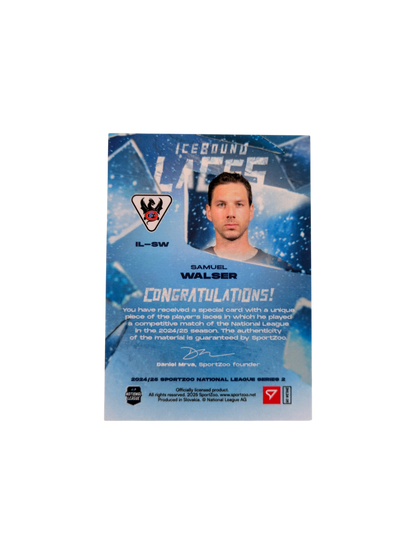 2025 SportZoo National League Series 2 EHC Kloten IceBound Laces Sami Niku /30 card