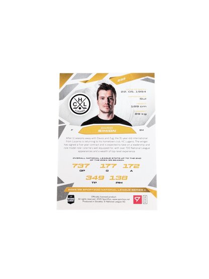 2026 SportZoo National League Lugano Dario Simion 16/30 card